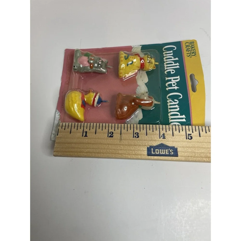 VTG Candles Cuddle Pets Cake And Party Supply Cat Dog Mouse Duck Lot Of 2 New